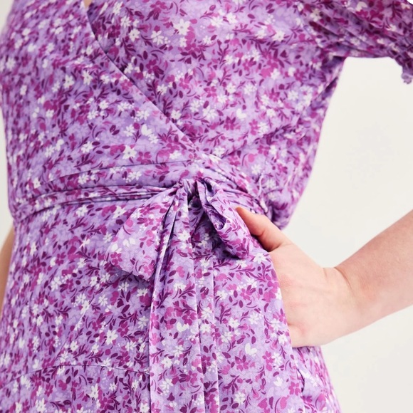 Purple Floral Women's Dress - Picture 2 of 7